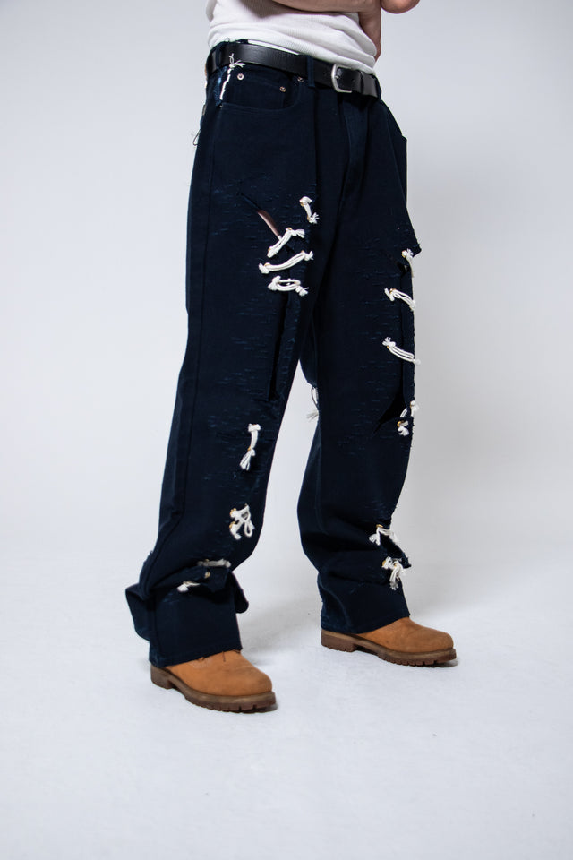 Mediums 1of1 distressed cut off blue jeans - 36/32