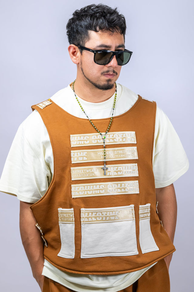 Mediums Collective Brown Fleece Tactical Vest - 1of1