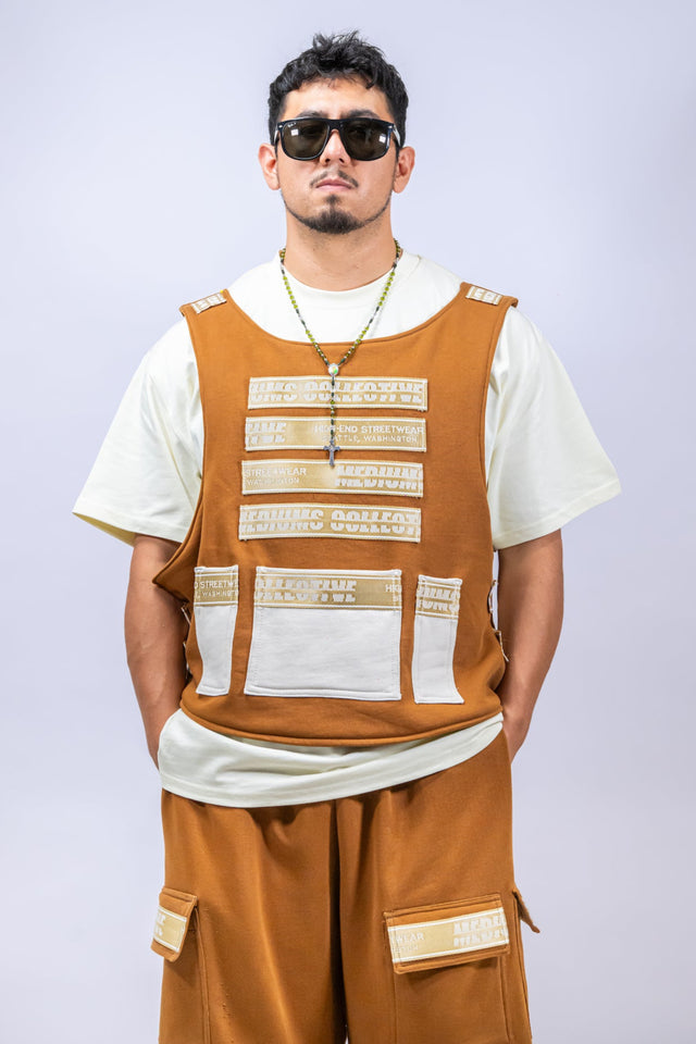 Mediums Collective Brown Fleece Tactical Vest - 1of1