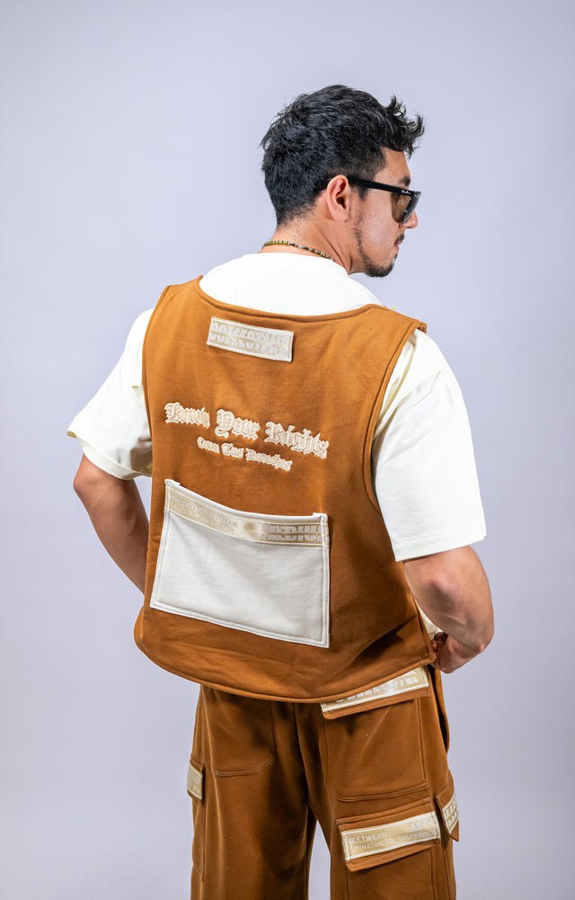 Mediums Collective Brown Fleece Tactical Vest - 1of1