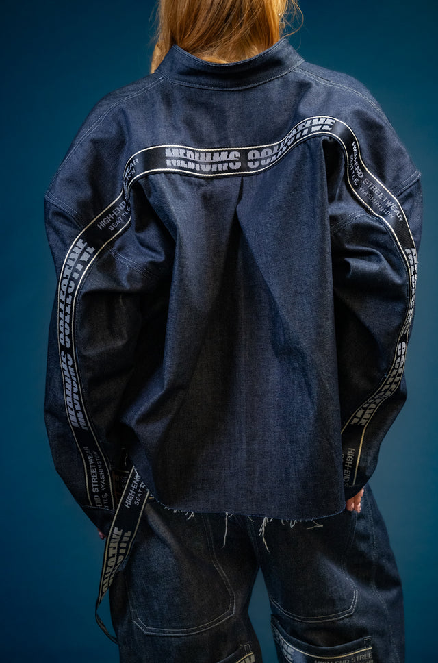 Mediums Collective Reflective Tape Navy Denim Set