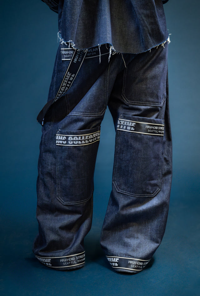 Mediums Collective Reflective Tape Navy Denim Set