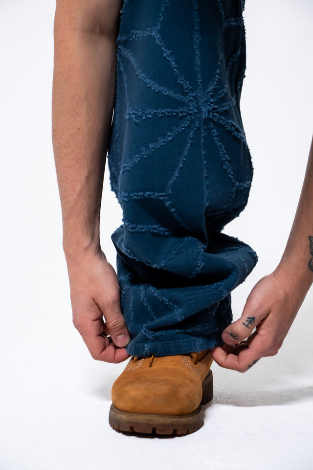 Mediums 1of1 star pattern distressed lake blue jeans - 42/30