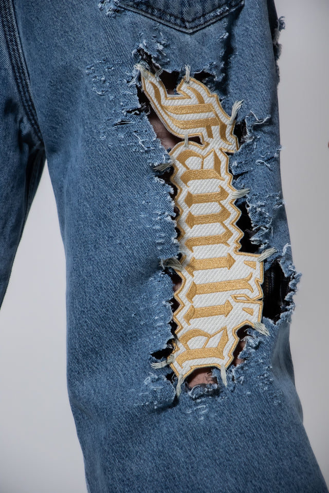 Mediums 1of1 Familia light blue distressed cut off jeans - 36/30