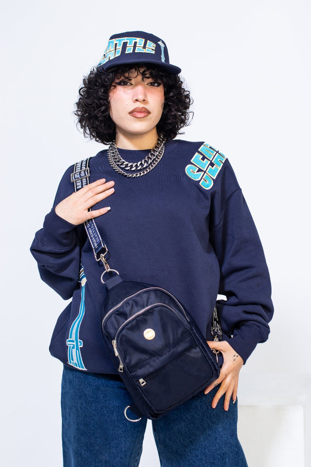 Main Shoulder Belt Bag - Dark Navy Blue