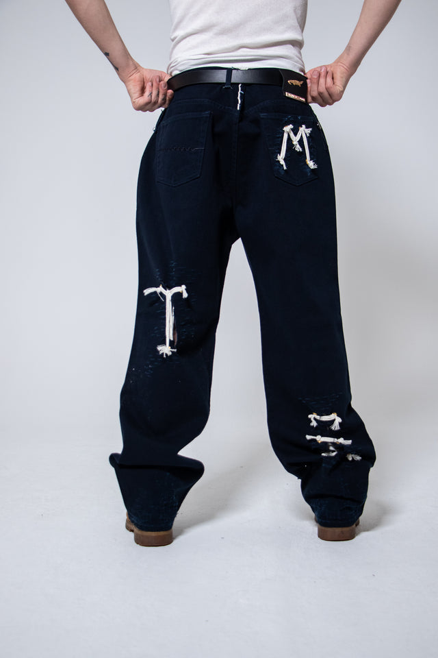 Mediums 1of1 distressed cut off blue jeans - 36/32