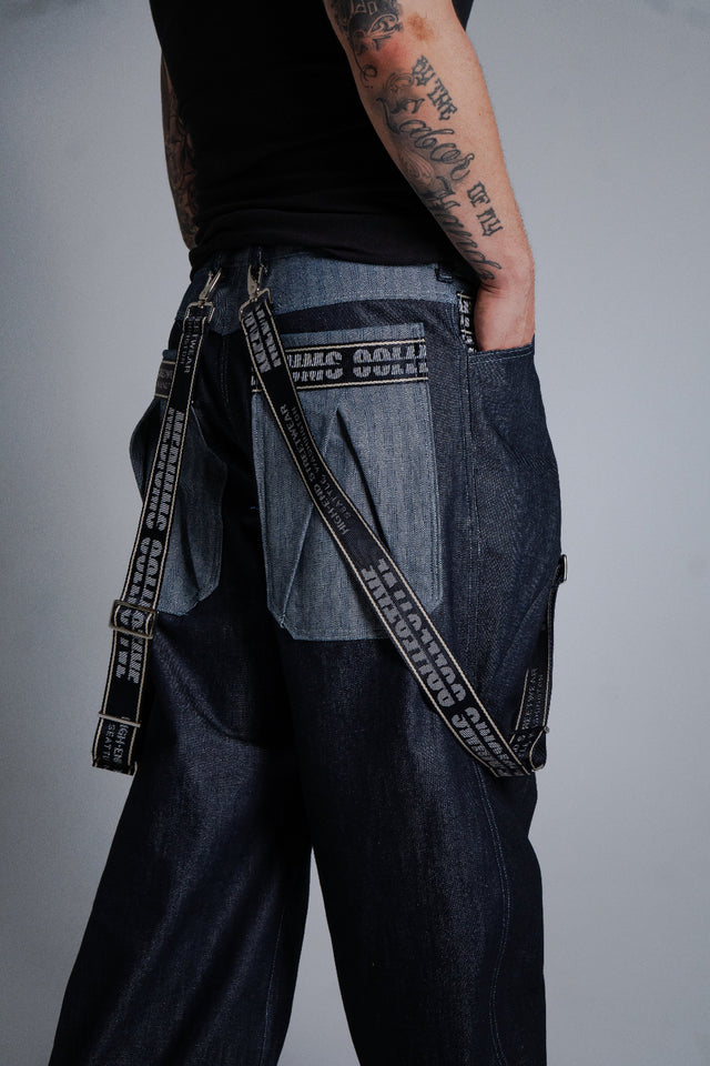 Mediums Collective Cross Pleated Denim Jeans - W36/L40