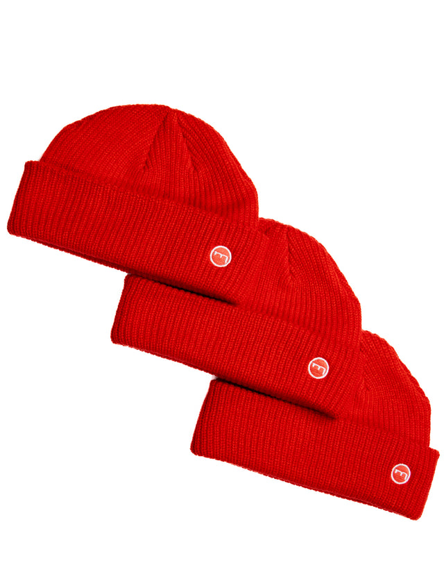 Meduims Token Knit Beanie - RED