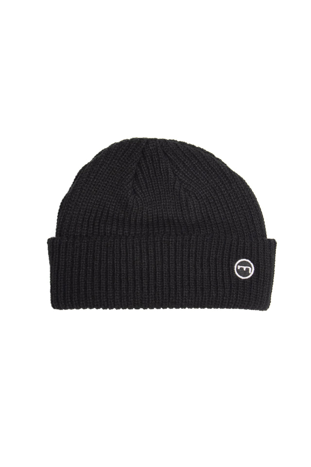 Mediums Token Knit Beanie - BLACK