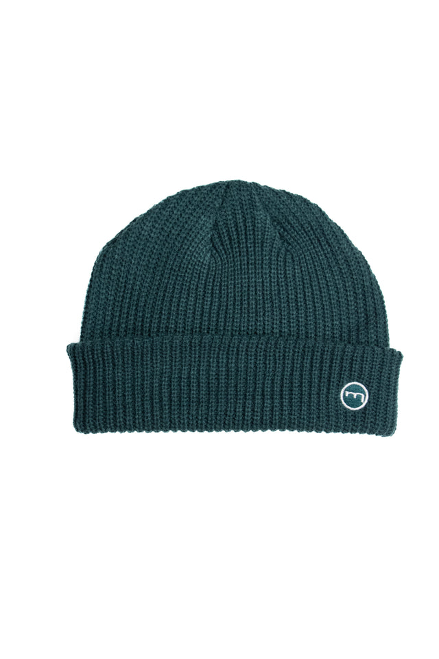 Mediums Token Knit Beanie - TEAL BLUE