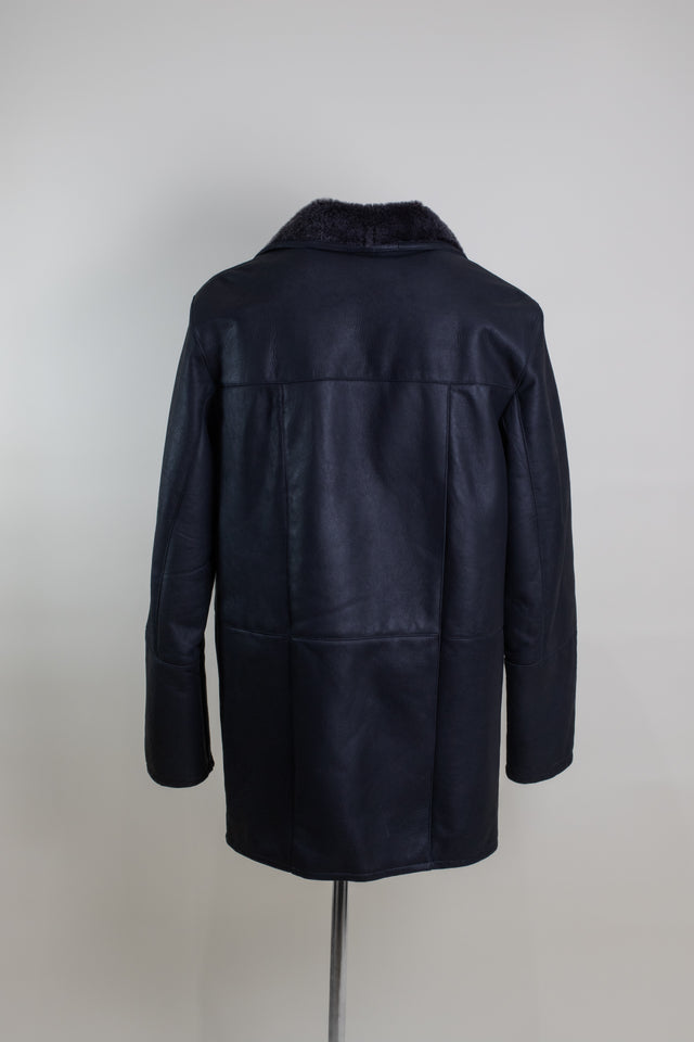 Vintage Black Leather Trenchcoat - L