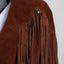 Vintage Leather Fringe Hem Suede Jacket - M