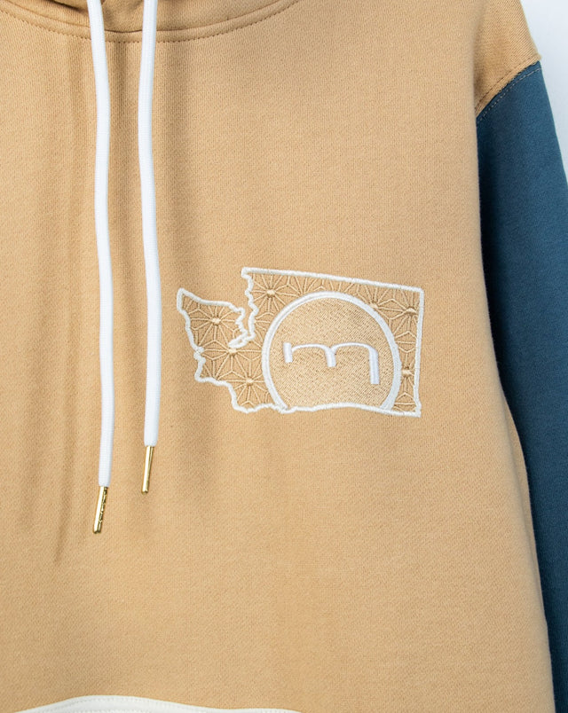 Mediums Collective Colorblock Hoodie - Tan/Cream/Blue