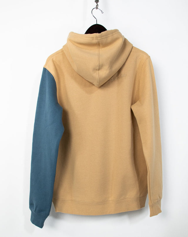 Mediums Collective Colorblock Hoodie - Tan/Cream/Blue