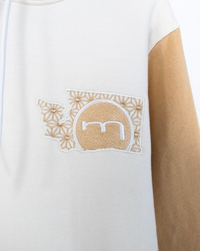 Mediums Collective Colorblock Hoodie - Cream/Blue/Tan