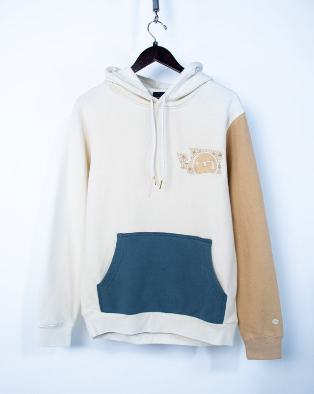 Mediums Collective Colorblock Hoodie - Cream/Blue/Tan