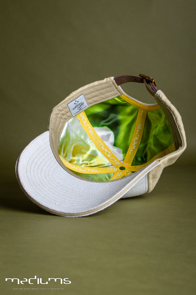 hemp hat, baseball cap, olive, hemp, satin lining, mediums, mediumscollective, mediums collective