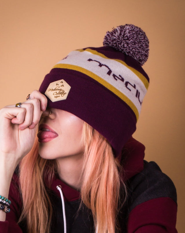 Signature Script Beanie - Raspberry