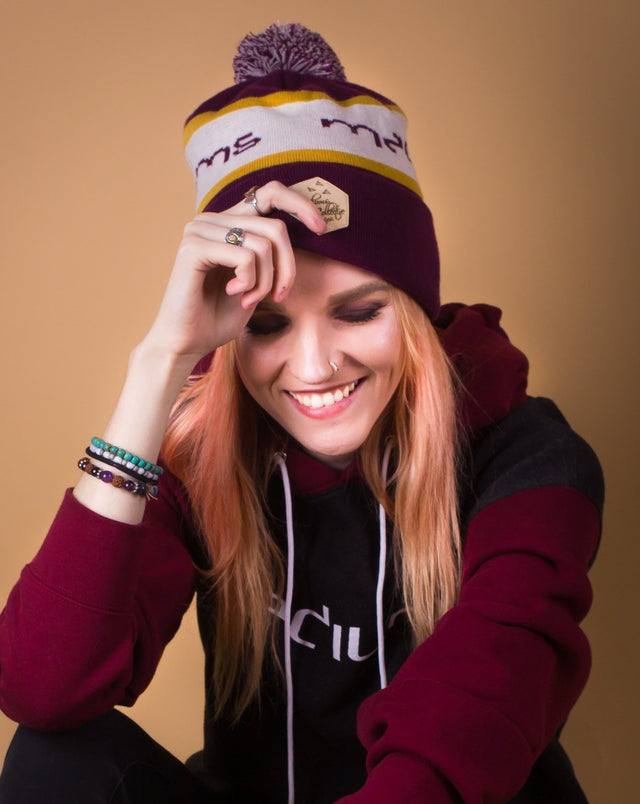 Signature Script Beanie - Raspberry