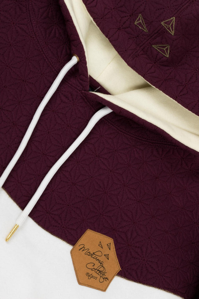 QUILTED HOODIE, maroon, mediumscollective, highend, streetwear
