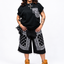 1of1 Black Patchwork Paisley Bandana Denim Shorts - W35