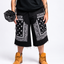 1of1 Black Patchwork Paisley Bandana Denim Shorts - W35