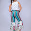 Mediums Collective Floral Mexican Serape Pleated Bell Bottom Pants - W34/L36