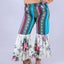 Mediums Collective Floral Mexican Serape Pleated Bell Bottom Pants - W34/L36