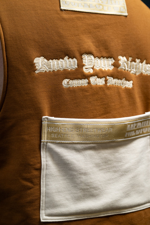 Mediums Collective Signature Brown Fleece Vest & Cargo Shorts Set