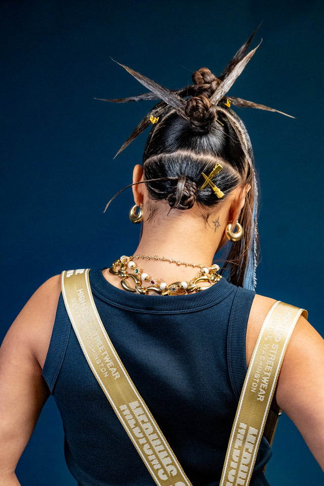 Mediums Collective Vintage Wash Denim Cargo Jorts w/ Bag Harness