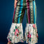 Mediums Collective Floral Mexican Serape Pleated Bell Bottom Pants and top Set