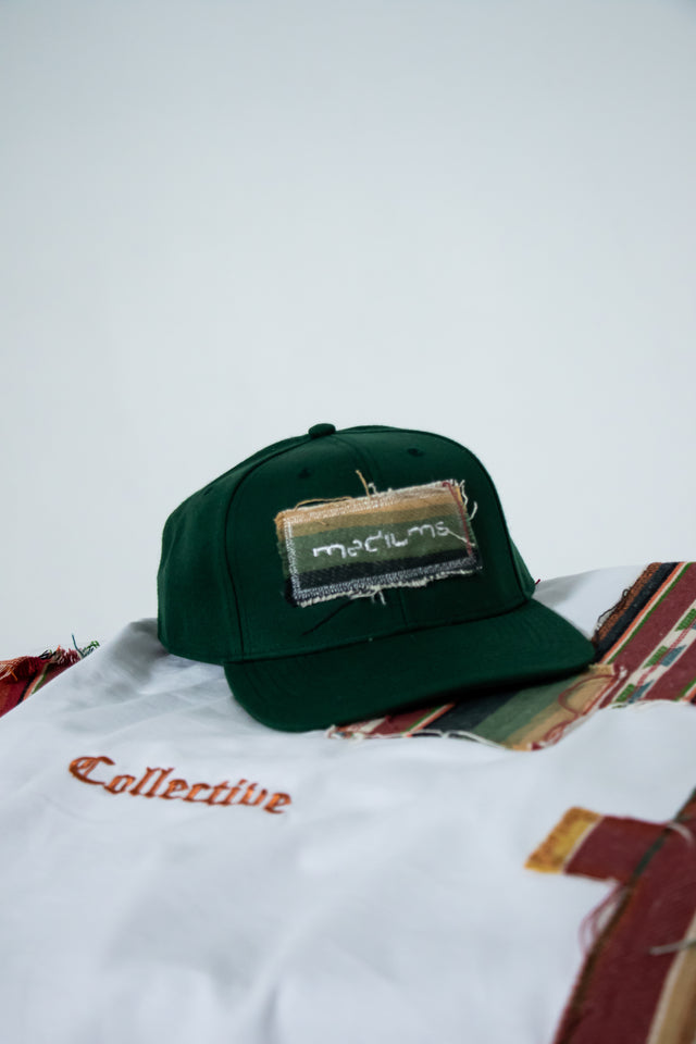 Zerape Mediums Patchwork SnapBack Hat - Pine Green