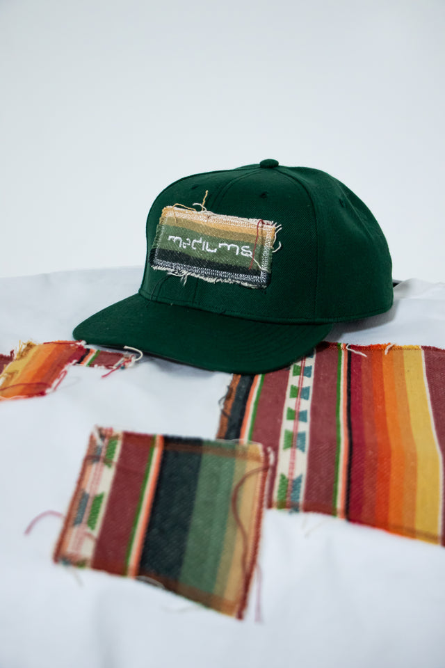 Zerape Mediums Patchwork SnapBack Hat - Pine Green