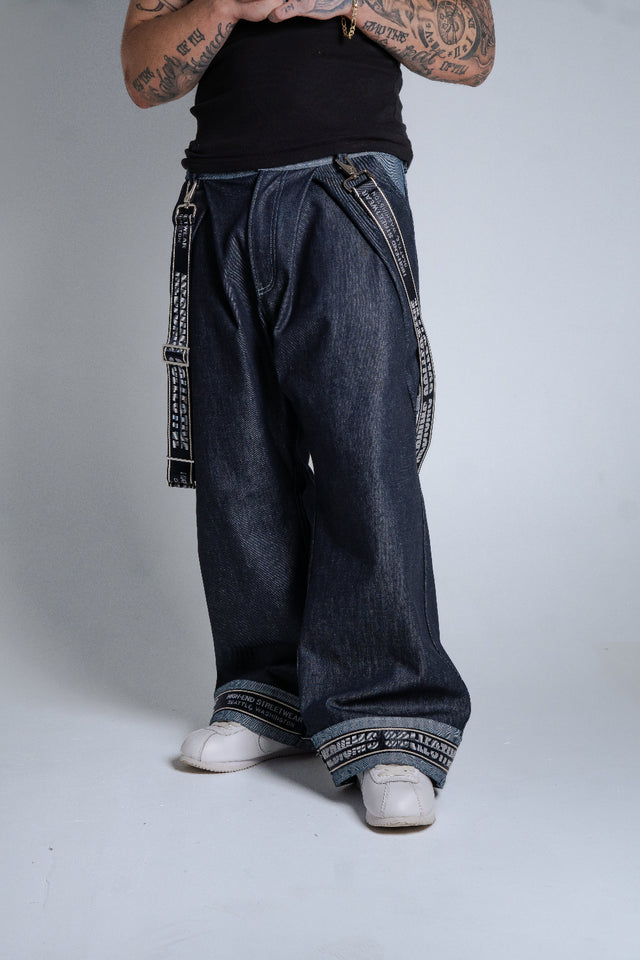 Mediums Collective Cross Pleated Denim Jeans  - W36/L40