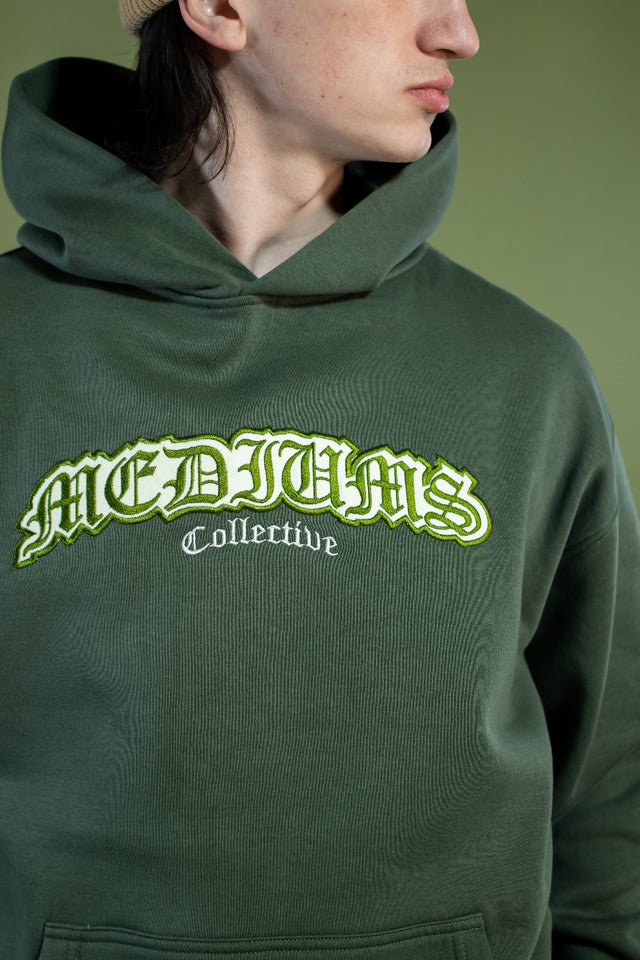 Mediums Old English Hoodie - Forest Green