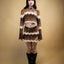 Brown Knitted Crochet Skirt - Women