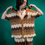 Brown Knitted Crochet Top - Mens