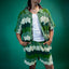 Green Knitted Crochet Tops - Mens