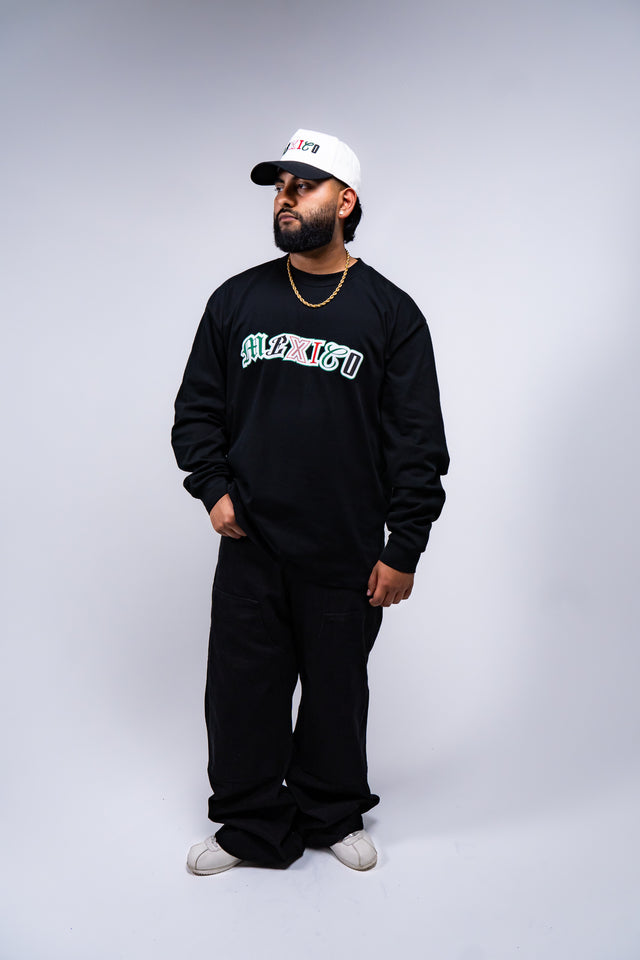 Mexico graphic tee, Mexico long sleeve shirt, Mexican streetwear, Latino streetwear, Mediums Collective, Seattle streetwear, Mexico shirt, Mexico soccer shirt, fútbol fashion, Mexican heritage clothing, men’s graphic tee, men’s long sleeve graphic shirt, pine green tee, black long sleeve shirt, white long sleeve shirt, cultural streetwear, World Cup outfit, Mexico capsule, Latino fashion brand, Mexican inspired apparel.