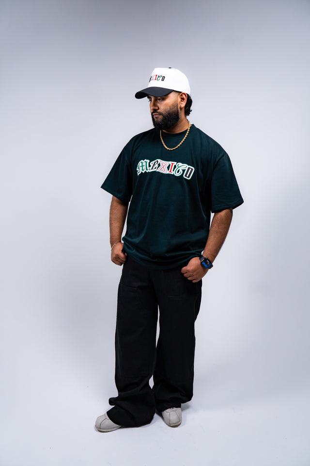 Mexico graphic tee, Mexico long sleeve shirt, Mexican streetwear, Latino streetwear, Mediums Collective, Seattle streetwear, Mexico shirt, Mexico soccer shirt, fútbol fashion, Mexican heritage clothing, men’s graphic tee, men’s long sleeve graphic shirt, pine green tee, black long sleeve shirt, white long sleeve shirt, cultural streetwear, World Cup outfit, Mexico capsule, Latino fashion brand, Mexican inspired apparel.
