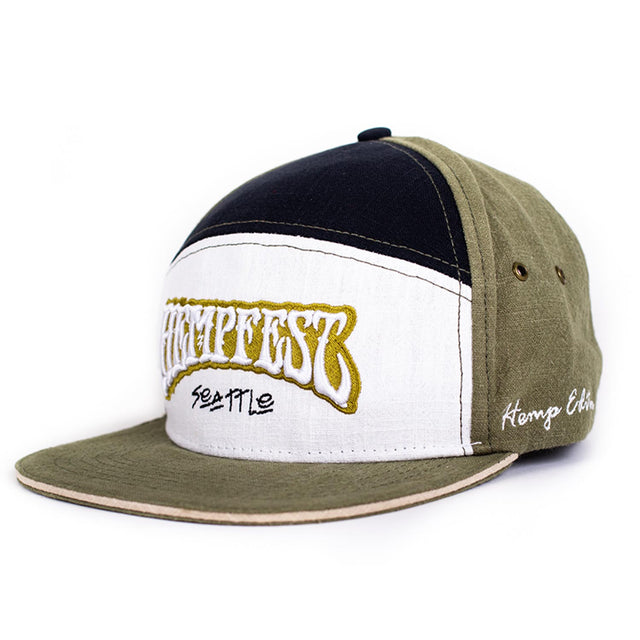 Hempfest 7 Panel Hat - Olive