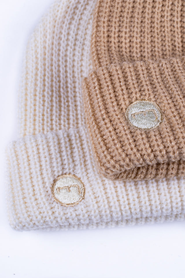 Mediums Token Knit Beanie - Cream