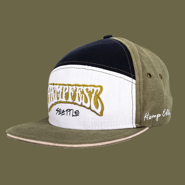 Hempfest 7 Panel Hat - Olive